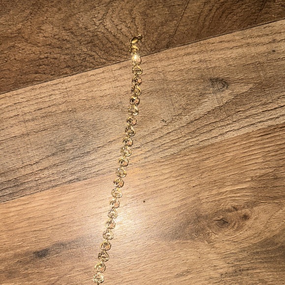 Vintage 10k Yellow Gold Mom Heart Bracelet with Rose Gold Flowers - Picture 3 of 8